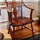 F20. Wooden inlay side chair. 39&rdquo;h 